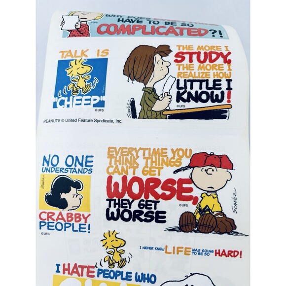 Vintage 2004 Sandy Lion‎ Sticker Roll Peanuts Sayings Phrase Snoopy Scrapbooking - Picture 4 of 11